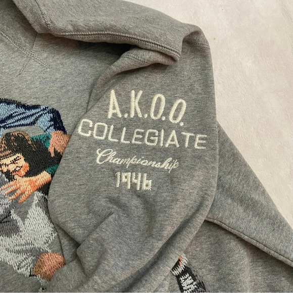 Akoo collegiate football 1946 embroidered crewneck XXL gray 28577 - Picture 12 of 14